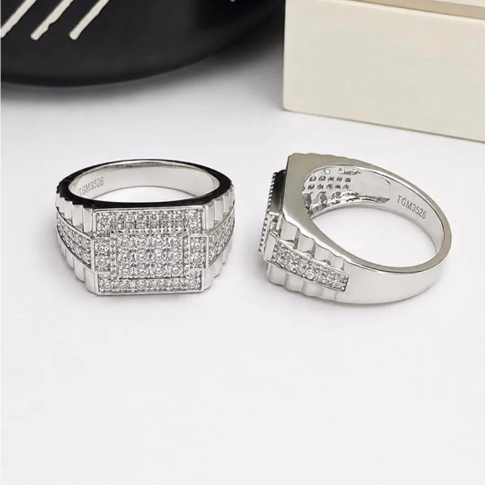 925 Sterling Silver 2.00CTW MOISSANITE Pave Men’s Ring Size 10,11 or 12